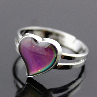 

Colour Heart Ring Fashion Creative Personality Color Ring Alloy Color Changing Accessories