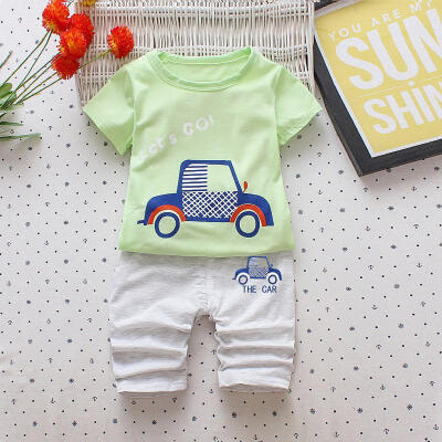 

Boys Sets Baby cartoon pattern short sleeve two-piece Children Set Toddler Clothing