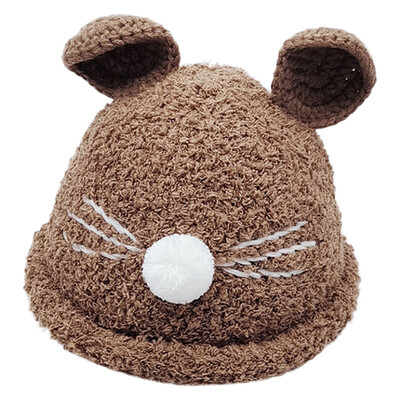 

New Winter Newborn Caps Cute Warm Kids Girls Boys Baby Cartoon Ear Design Hats Knitted Wool Hemming Caps p
