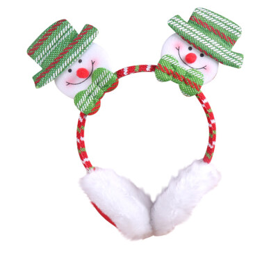 

Gobestart Christmas Santa Snowman Deer Bear Earmuffs Headband Ear Warmers Kid Adult GIFT