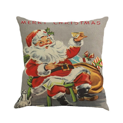 

Siaonvr Christmas Printing Dyeing Sofa Bed Home Decor Pillow Cover Cushion Cover B