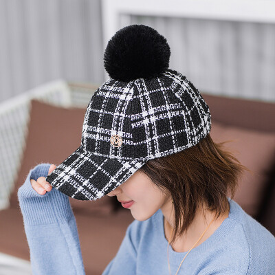 

Female autumn&winter Korean style cap thick warm wool baseball cap winter plush England ducks cap women