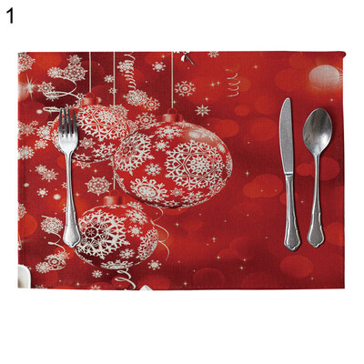 

Christmas Fashion Dining Table Linen Heat Insulation Mat Placemat Kitchen Decor