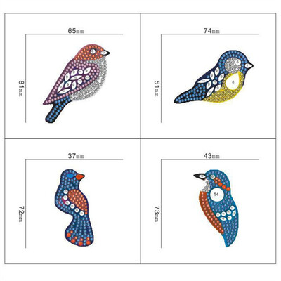 

YIWULA4Pcs DIY Toy The Bird 5D Diamond Painting KeyRing Key Chain Pendant Gift