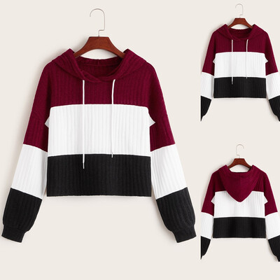 

Tailored Fashion Women Casual Loose Long Sleeve Splice Sweatshirt Tops