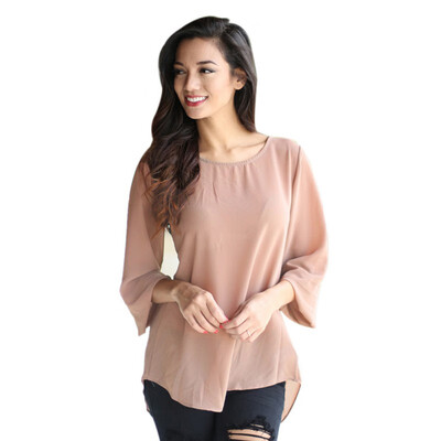 

Newest Women Sexy Long Sleeve Chiffon Casual Blouse Shirt Tops Fashion Lace Blouse