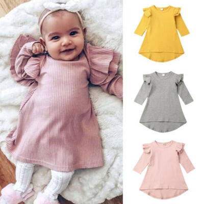 

AU Toddler Infant Baby Girl Clothes Ruffle Long Sleeve Dress Casual Dress Autumn