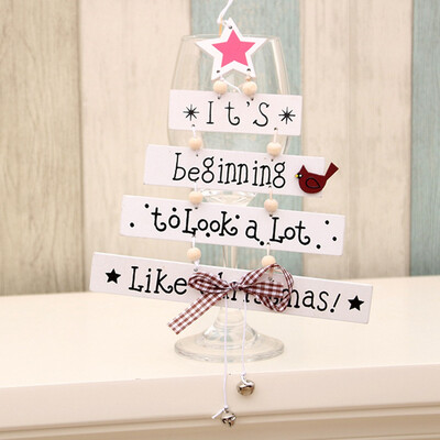 

Christmas Wooden Pendant Hanging Door Decorations Xmas Tree Home Party Decor