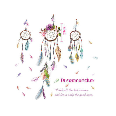 

Home Decration Accessories DIY Dream Catcher Feathers Wall Stickers Mural Art Vinyl Home Decoration Wall Decals
