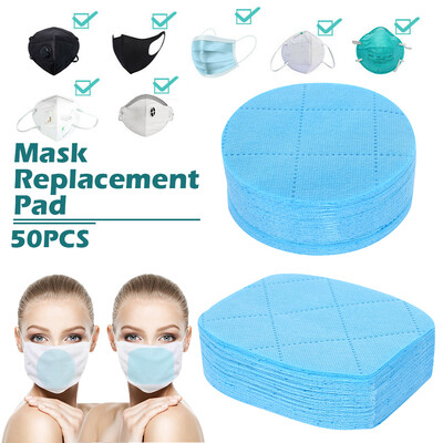

50pcs Disposable three-layer non-woven mask pad-rectangular pe bag disposable gasket