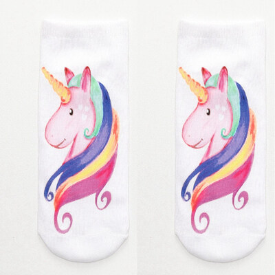 

Women Socks Unicorn Animal 3D Cartoon Funny Cute Socks Novelty Meias Print Ankle Socks Chaussette Exquisite Hocoks Soxs