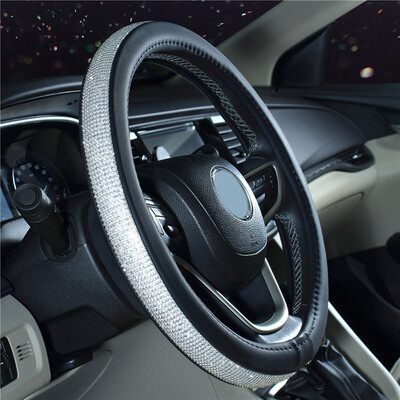 

Full Rhinestone Imitation Leather Car Steering Wheel Cover 38cm For Girls Ladies