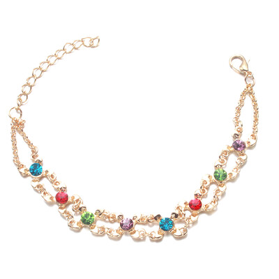 

New ROMAD Fashion Alloy Korean Fashion Colorful Diamond Bracelet Exquisite Simple Bracelet Female
