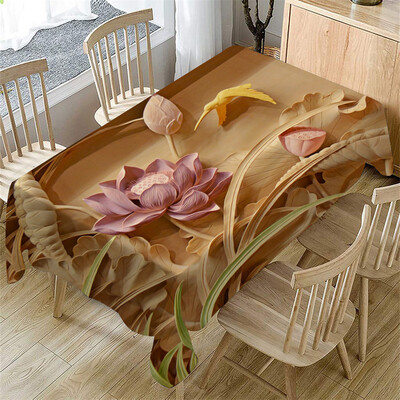 

Gobestart Primeval 3D Flower Table Cloth Rectangular Tea Table Cover Dining Home Decor