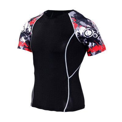 

Men Summer sports Wolf Jerseys short sleeved T-shirt fitness tights running sport clothes quick drying T-Shirts Tights Clothing