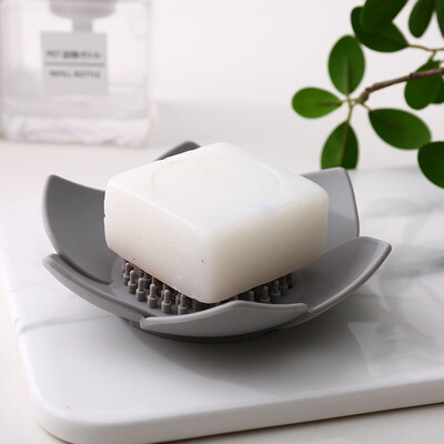 

Household Bathroom Anti-skid Base Petal Shape Silicone Drain Soap Box No Need To Punch Soap Shelf shower