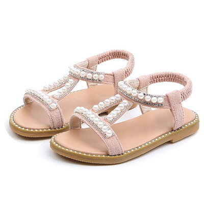 

2019 New Children Toddler Kids Baby Girls Summer Pearl Design Single Princess Shoes Sandals