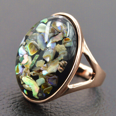 

Personality Oval Shaped Sea Shell Rings For Trendy Party Wedding Bridal Jewelry bijoux