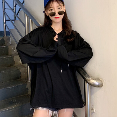 

Women Sweaters Fashion Casual Solid Hooded Sweater Female Long Sleeve Korean Chic Soft Jumpers Sweater Ladies