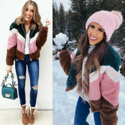 

Womens Winter Teddy Bear Fleece Fur Fluffy Coat Jackets Jumper Sweater Outwear