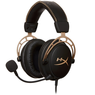

Kingston HyperX Alpha Black Gold Edition Dual-voice Game E-sports Headset Headset Computer Headphones Eat Chicken Headphones Jedi Survival Headsets