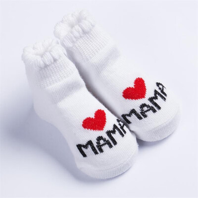 

New Lovely Soft Baby Socks Newborn Toddler Infant Kids Girls Boys Stripe Cotton Love MamaPapa Socks 06 Months Fashion