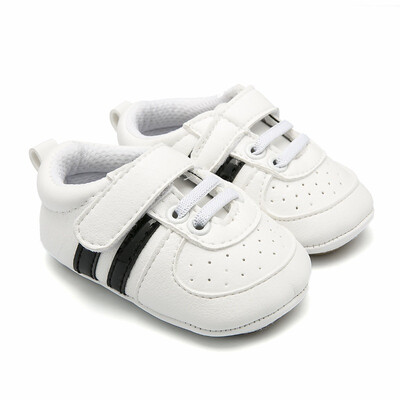

2019 New Baby Toddler Shoes Newborn Baby Boys Girls Stripe PU Soft Bottom First Walker Shoes Anti-slip Infant Shoes