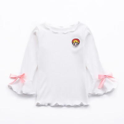 

2019 New Autumn Baby Girl Flare Sleeve T-Shirts Kids Cartoon Printed Tops Tees Casual Blouse