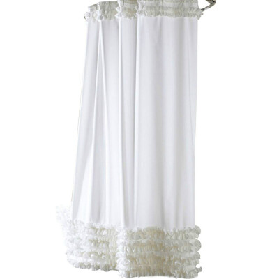 

Ruffles Shower Curtain Liner Water Repellent Mildew-Free Polyester Bathroom Curtain