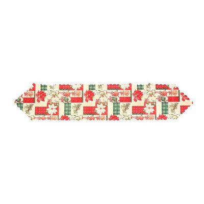 

Christmas Table Runner Christmas Flower Pattern Printed Festive Holiday Dinning Table Decorations Photography Background Cloth