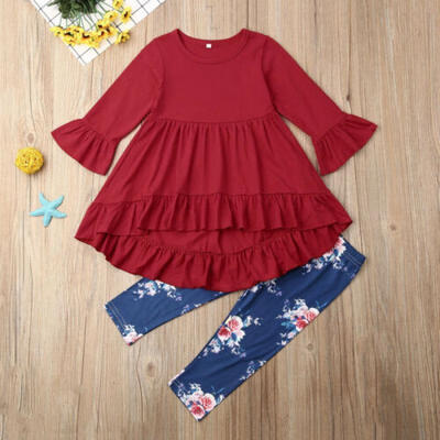 

Boutique Kids Baby Girl Floral Clothes Top T-shirt Dress Legging Pant Outfits US
