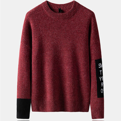 

Toponeto Mens New Fashion Autumn Winter Casual Stitching Color Sweater Thermal T-shirt