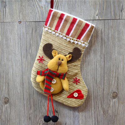 

Toponeto Candy Bag Christmas Gifts Tree Ornament Stocking Santa Claus Snowman Sock Decor
