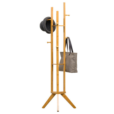 

Gobestart Entryway Furniture Clothes Laundry Coat Rack With 6 Hooks 3-Tier Storage Shelves