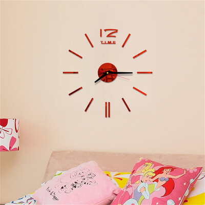 

Gobestart 3D DIY Roman Numbers Acrylic Mirror Wall Sticker Clock Home Decor Mural Decals