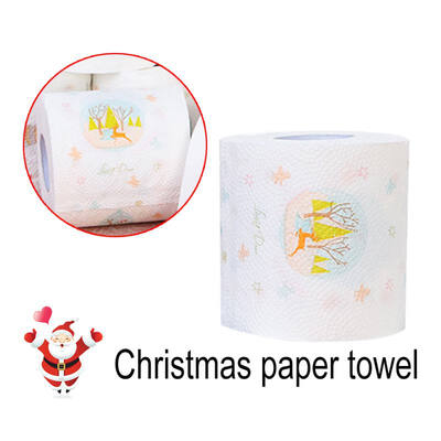 

Christmas Restaurant Tissue Xmas Cartoon Santa Claus Tree Elk Penguin Facial Tissue for Christmas Home Kitchen Decoration