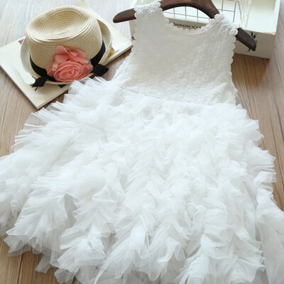 

Sleeveless Sweet Girl Dress Mesh Tutu Dress For Girls Clothes Summer Birthday Wedding Dress Princess Clothes