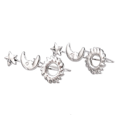

Personality Sun Moon Star Post-hanging Earrings Party Wedding Bridal Earrings