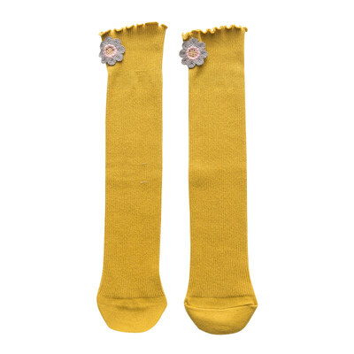 

Baby Girls Casual Knee High Socks Tube Ruffled Flower Design Infants Toddlers Stockings