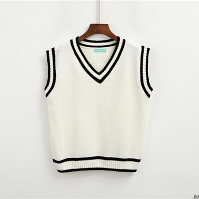 

Spring Autumn New Solid Color Women Tank Tops Korean Style Loose Casual Sleeveless V-neck Knit Vests