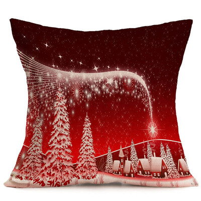 

New 45X45Cm Merry Christmas Santa Cotton Linen Pillow Case Cushion Cover Home Decor