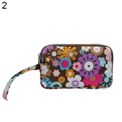

Women Floral Print Cloth Wristlet Bag Coin Purse Zipper Wallet Cell Phone Pouch