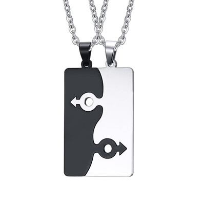 

NEW Stainless Steel DOUBLE MALE Symbol Pendant Chain LGBT Gay Pride Necklace