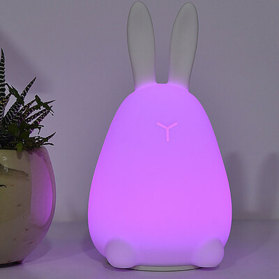 

〖Follure〗Usb Charging Rabbit Patted Cute Rabbit Silicone Night Light Atmosphere Lamp