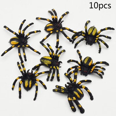 

10Pcs Halloween Festival Decoration Simulation Poisonous Spider Scary Insect Toy Animal Model Props