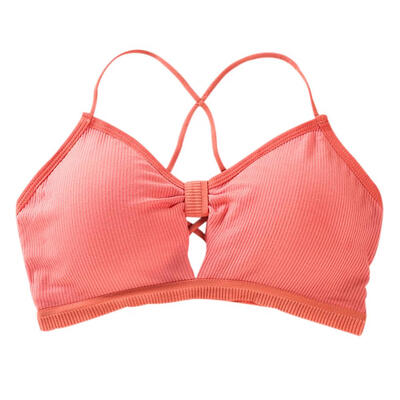 

Women Spaghetti Strap Hollow Bra Padded Wireless Stretch Sports Bra Top