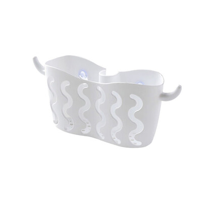 

Hollowed Suction Cup Wall Hanging Storage Rack Home Organizer Sundries Basket