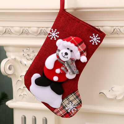 

Christmas Stocking Mini Sock Santa Claus Candy Bag Xmas Tree Hanging Decor Gift