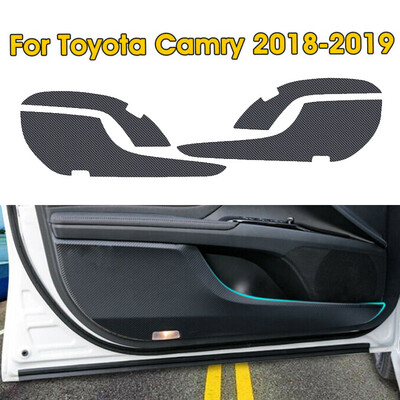 

For Toyota Camry 18-19 Carbon Fiber Door Anti-Kick Pad Protection Decor Sticker