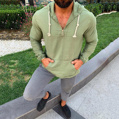 

Mens Casual Long Sleeve Tops Drawstring Hoodie Slim Fit Sports Sweater Pullover